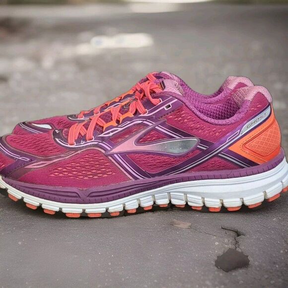 Brooks Ghost 8 Athletic Running Shoes Womens Size 11.5  Berry Orange - Picture 1 of 8
